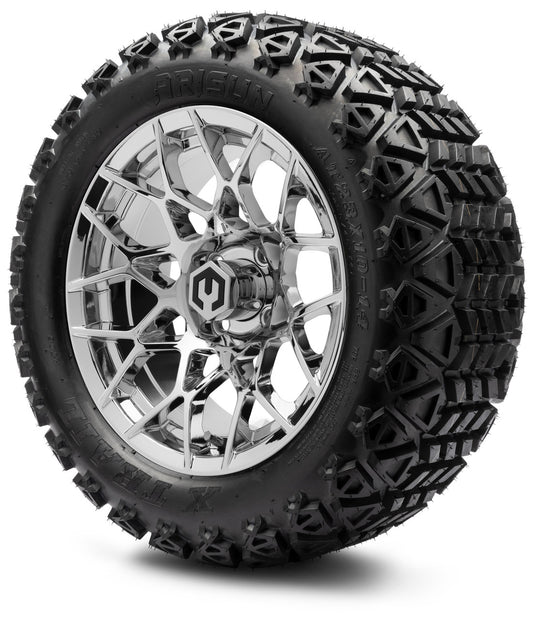MODZ® 14" Blitz Chrome Wheels & Off-Road Tires Combo (Arisun X-Trail All-Terrain 23x10-14)