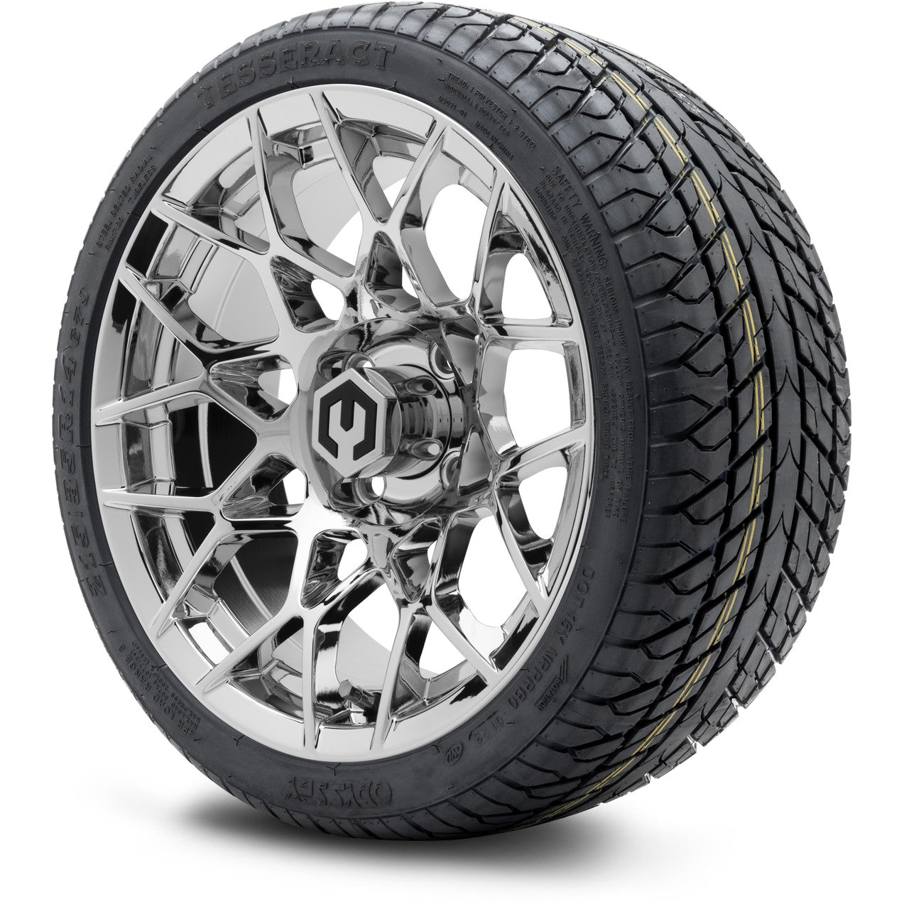 MODZ® 14" Blitz Chrome Wheels & Street Tires Combo (MODZ Street Fox Radial 23x10-14)