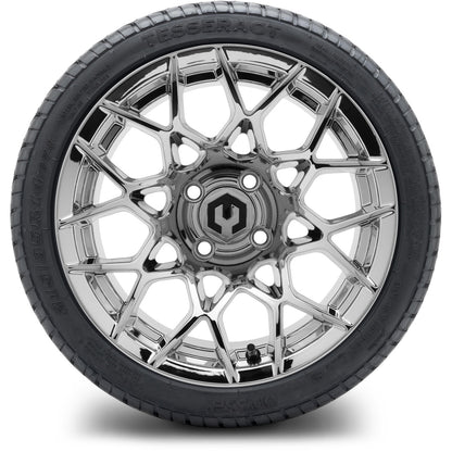 MODZ® 14" Blitz Chrome Wheels & Street Tires Combo (MODZ Street Fox Radial 205/40-14)