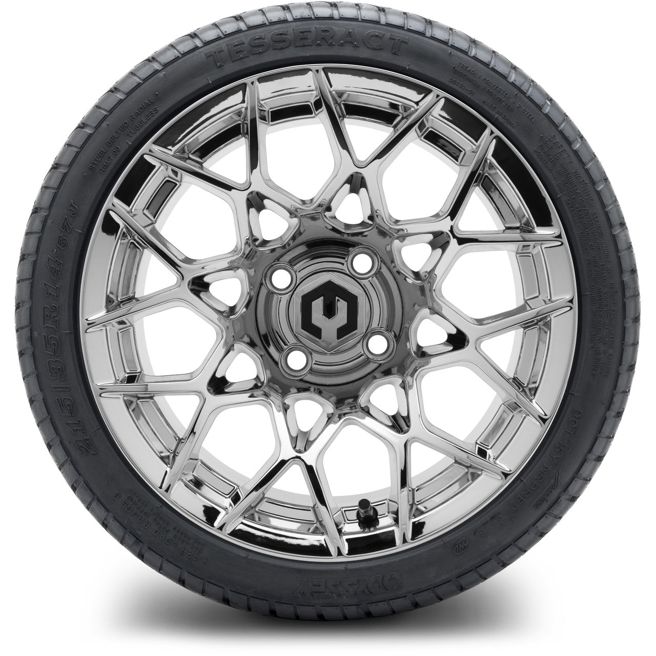 MODZ® 14" Blitz Chrome Wheels & Street Tires Combo (Arisun Cruze 205/30-14)