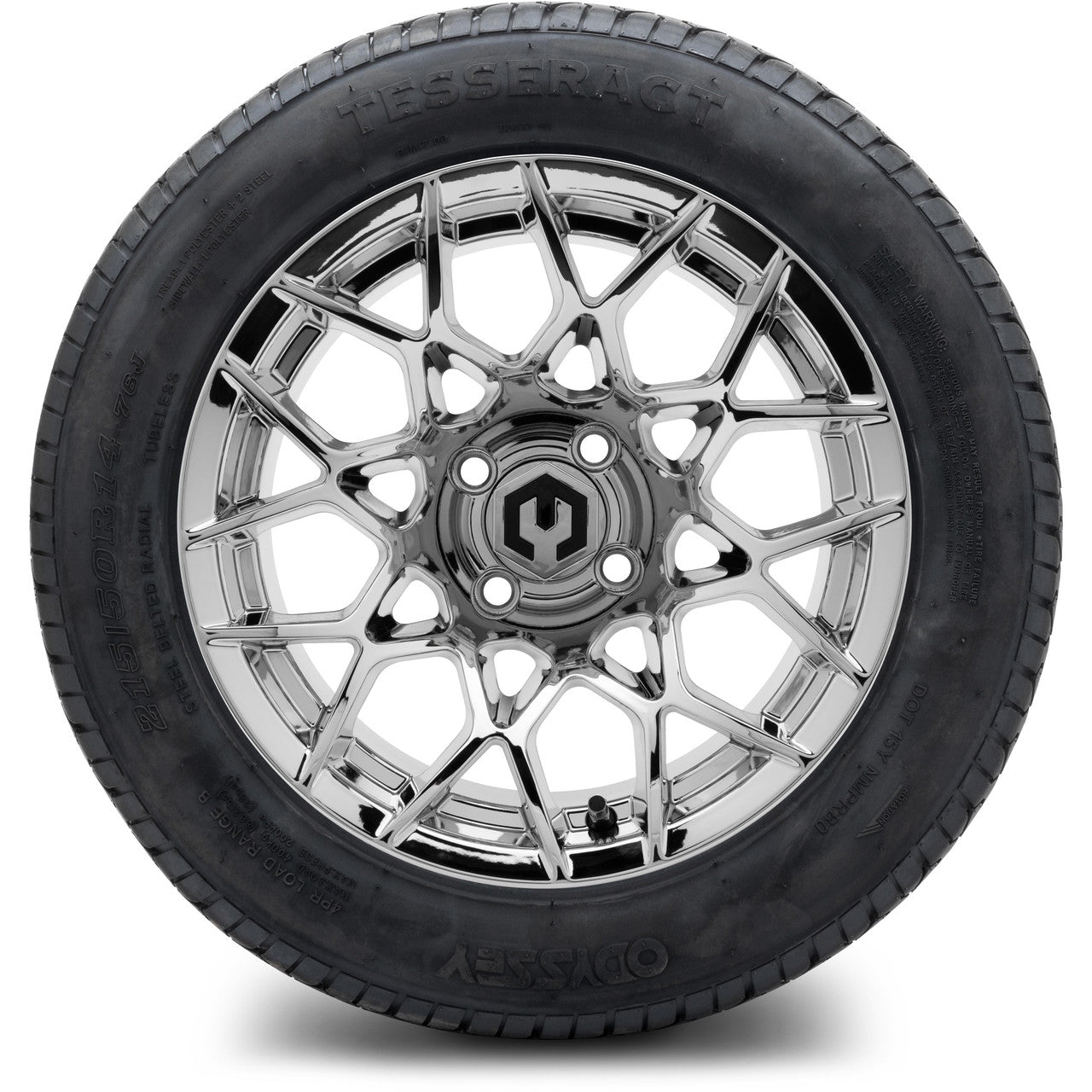 MODZ® 14" Blitz Chrome Wheels & Street Tires Combo (MODZ Street Fox Radial 205/40-14)