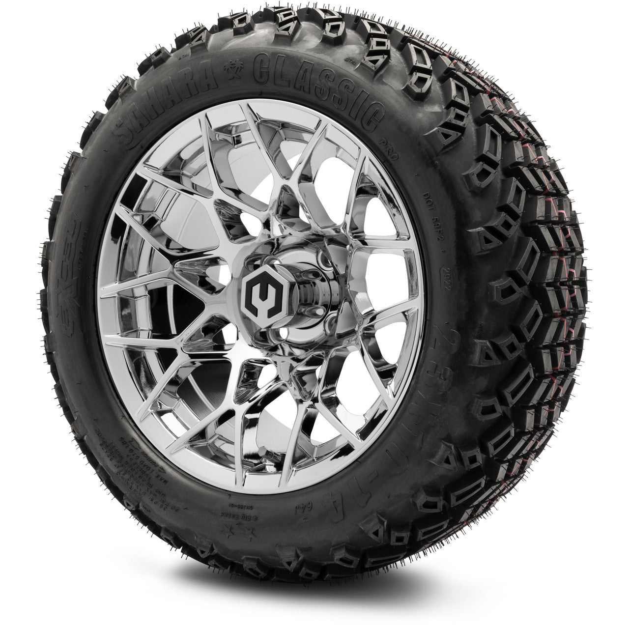 MODZ® 14" Blitz Chrome Wheels & Off-Road Tires Combo (Arisun X-Trail All-Terrain 23x10-14)