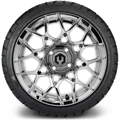 MODZ® 14" Blitz Chrome Wheels & Street Tires Combo (Arisun Cruze 205/30-14)