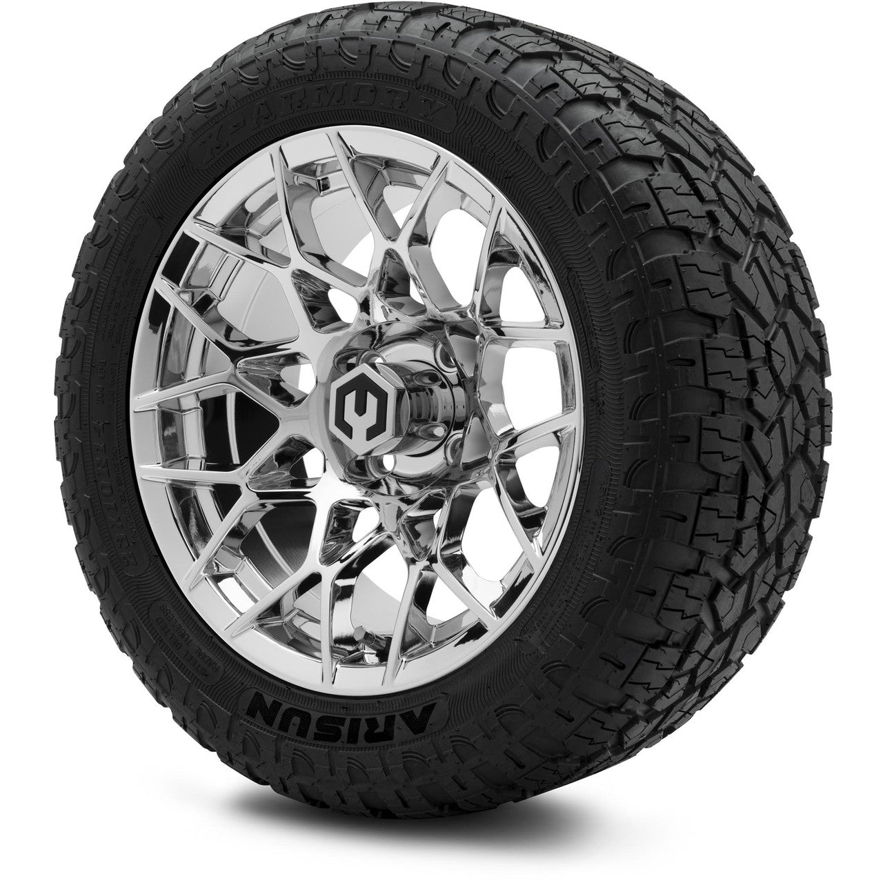 MODZ® 14" Blitz Chrome Wheels & Off-Road Tires Combo (Arisun X-Trail All-Terrain 23x10-14)