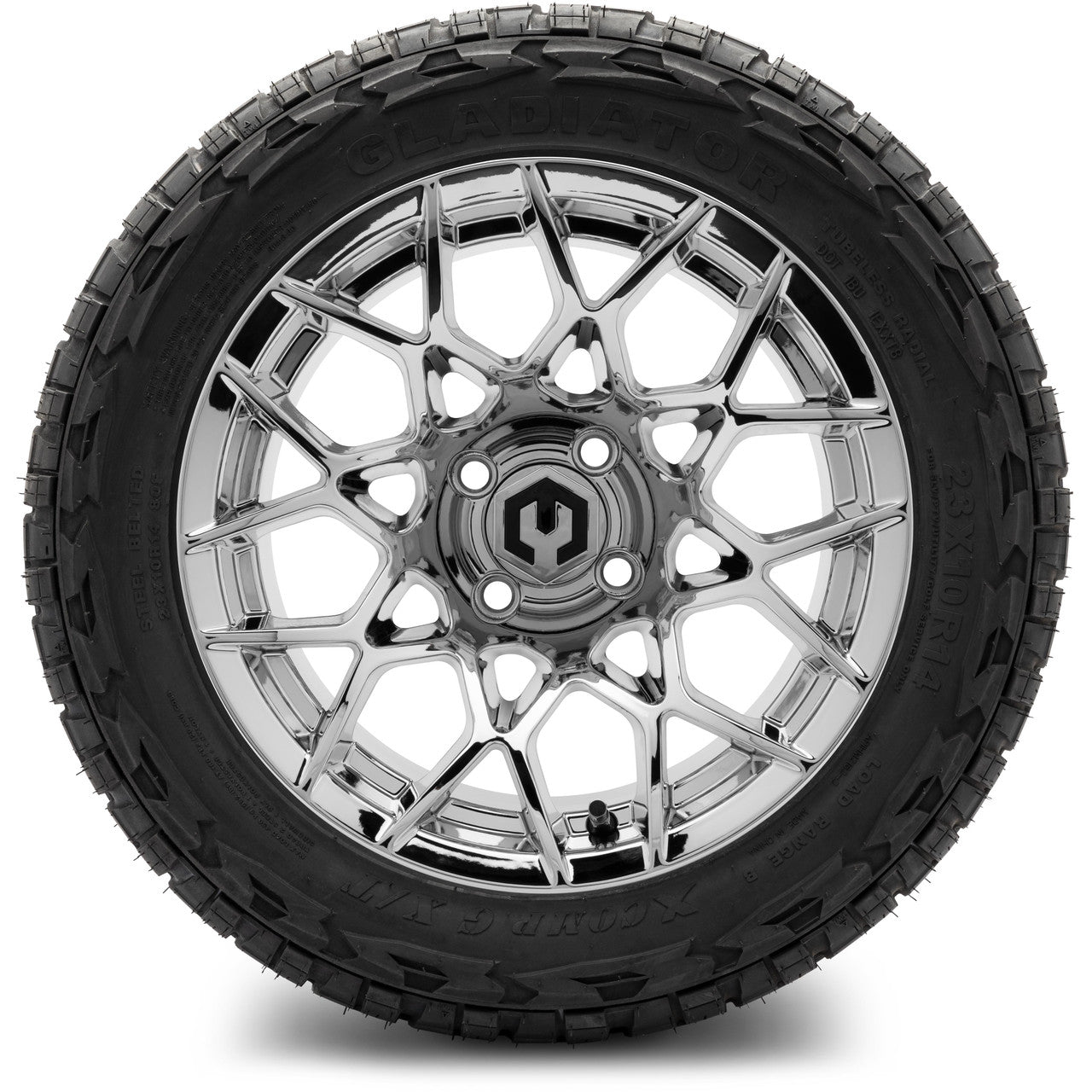 MODZ® 14" Blitz Chrome Wheels & Off-Road Tires Combo (Xcomp Gladiator 23-10-14 Radial)