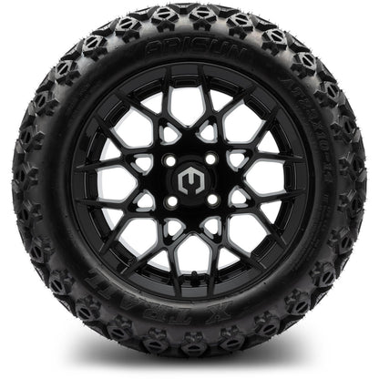 MODZ® 14" Blitz Glossy Black Wheels & Off-Road Tires Combo (Arisun X-Trail All-Terrain 23x10-14)