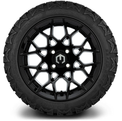 MODZ® 14" Blitz Glossy Black Wheels & Off-Road Tires Combo (Arisun X-Trail All-Terrain 23x10-14)