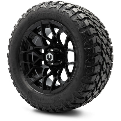 MODZ® 14" Blitz Glossy Black Wheels & Off-Road Tires Combo (Xcomp Gladiator 23-10-14 Radial)