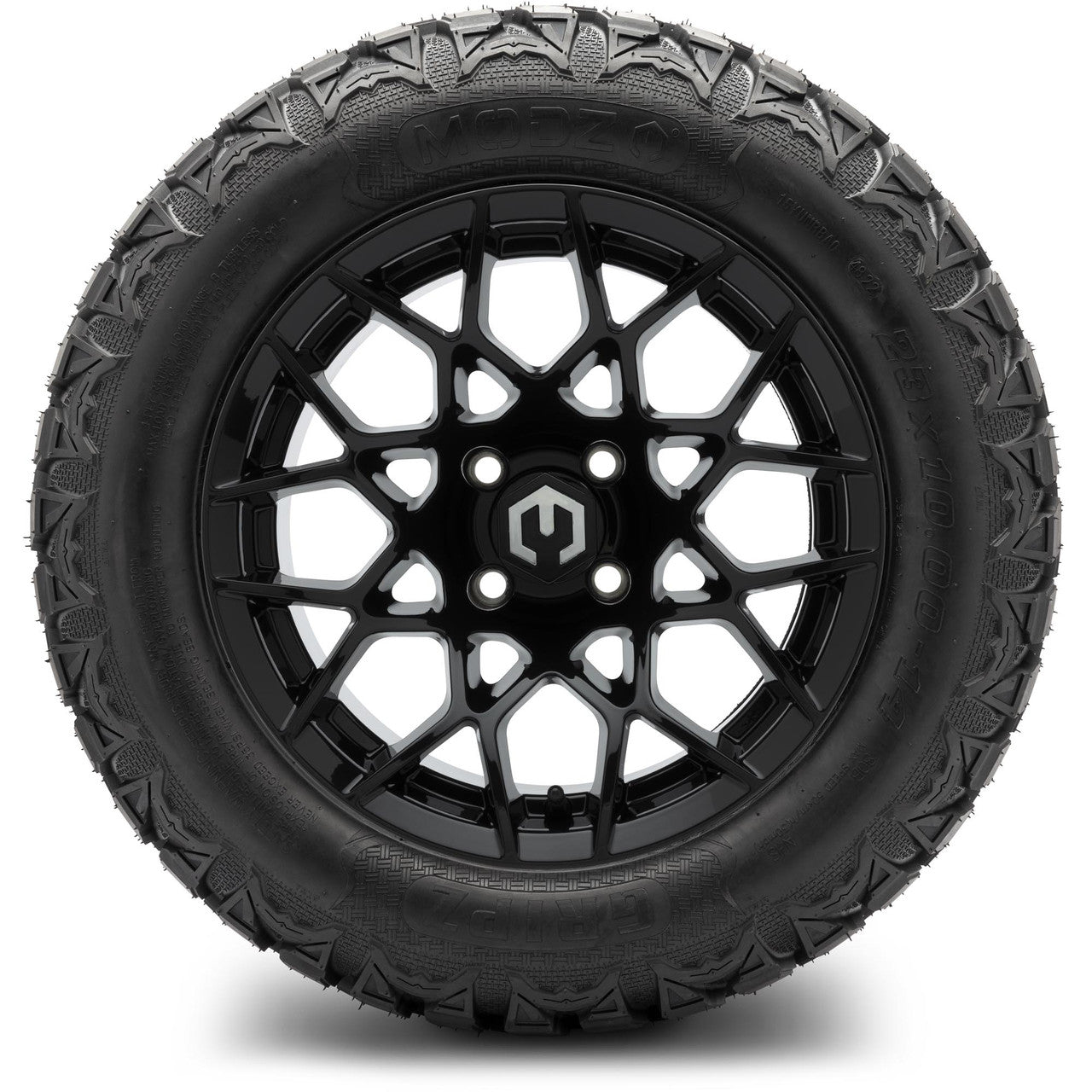 MODZ® 14" Blitz Glossy Black Wheels & Off-Road Tires Combo (Arisun X-Trail All-Terrain 23x10-14)