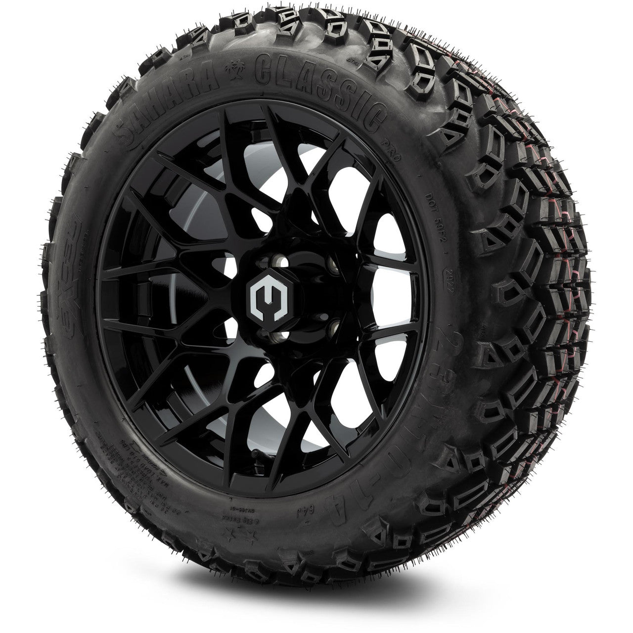 MODZ® 14" Blitz Glossy Black Wheels & Off-Road Tires Combo (Xcomp Gladiator 23-10-14 Radial)