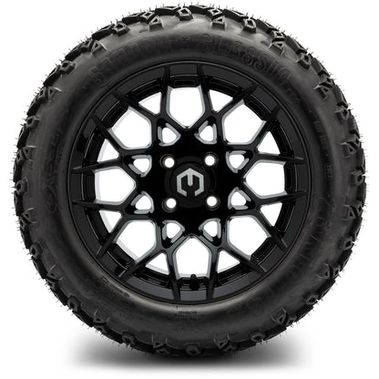 MODZ® 14" Blitz Glossy Black Wheels & Off-Road Tires Combo (Arisun X-Trail All-Terrain 23x10-14)