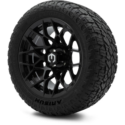 MODZ® 14" Blitz Glossy Black Wheels & Off-Road Tires Combo (Arisun X-Armory All-Terrain 23x10-14 Radial)