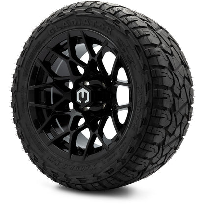 MODZ® 14" Blitz Glossy Black Wheels & Off-Road Tires Combo (Arisun X-Trail All-Terrain 23x10-14)