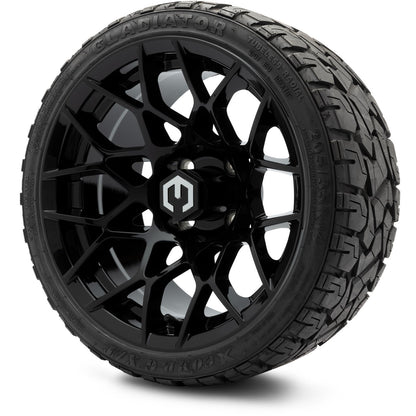 MODZ® 14" Blitz Glossy Black Wheels & Off-Road Tires Combo (Xcomp Gladiator 23-10-14 Radial)