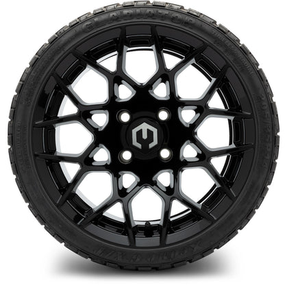 MODZ® 14" Blitz Glossy Black Wheels & Off-Road Tires Combo (Xcomp Gladiator 23-10-14 Radial)