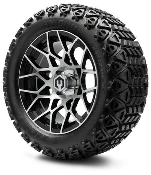 MODZ® 14" Blitz Machined Black Wheels & Off-Road Tires Combo (Arisun X-Trail All-Terrain 23x10-14)