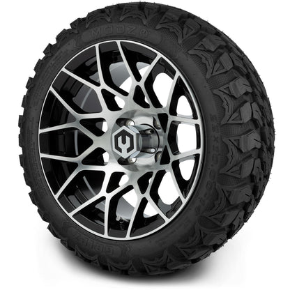 MODZ® 14" Blitz Machined Black Wheels & Off-Road Tires Combo (Arisun X-Armory All-Terrain 23x10-14 Radial)