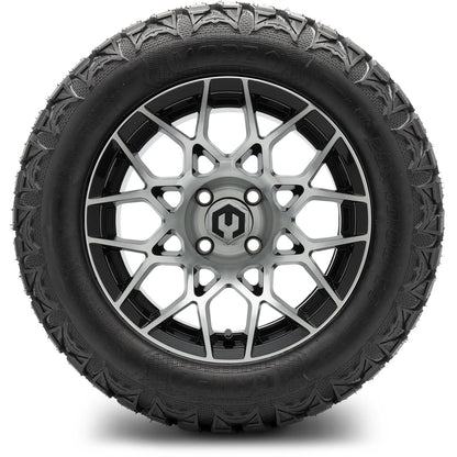 MODZ® 14" Blitz Machined Black Wheels & Off-Road Tires Combo (Arisun X-Armory All-Terrain 23x10-14 Radial)