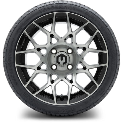 MODZ® 14" Blitz Machined Black Wheels & Street Tires Combo (MODZ Street Fox Radial 23x10-14)