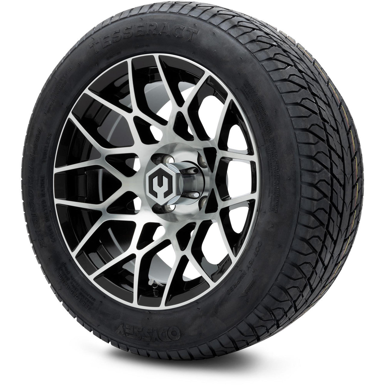 MODZ® 14" Blitz Machined Black Wheels & Street Tires Combo (MODZ Street Fox Radial 23x10-14)