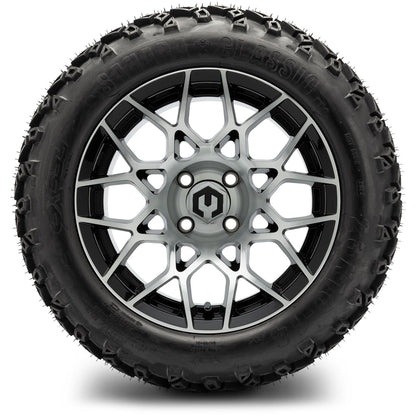 MODZ® 14" Blitz Machined Black Wheels & Off-Road Tires Combo (Arisun X-Trail All-Terrain 23x10-14)