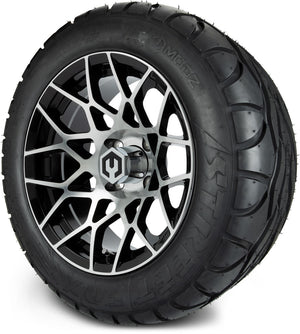 MODZ® 14" Blitz Machined Black Wheels & Street Tires Combo (MODZ Street Fox Radial 23x10-14)