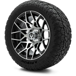 MODZ® 14" Blitz Machined Black Wheels & Off-Road Tires Combo (Arisun X-Armory All-Terrain 23x10-14 Radial)