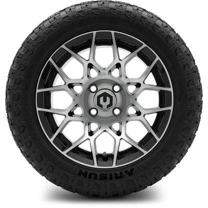 MODZ® 14" Blitz Machined Black Wheels & Off-Road Tires Combo (Arisun X-Trail All-Terrain 23x10-14)