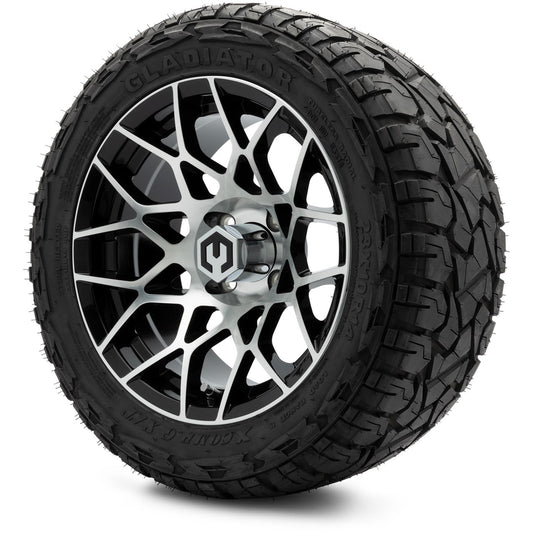 MODZ® 14" Blitz Machined Black Wheels & Off-Road Tires Combo (Xcomp Gladiator 23-10-14 Radial)