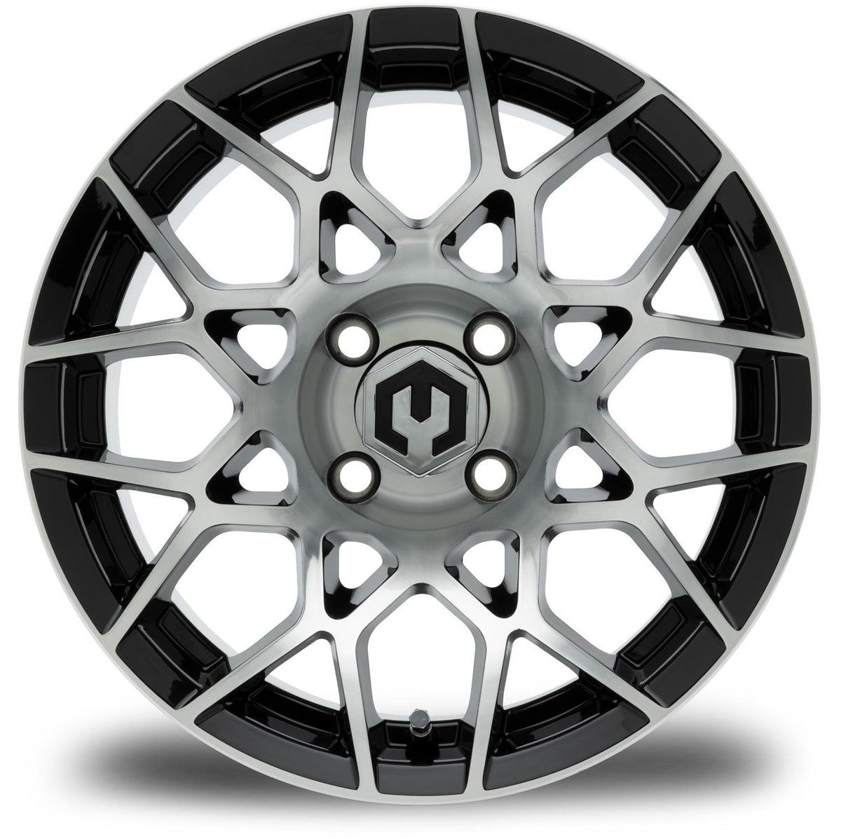 MODZ® 14" Blitz Machined Black Wheels & Street Tires Combo (MODZ Street Fox Radial 23x10-14)