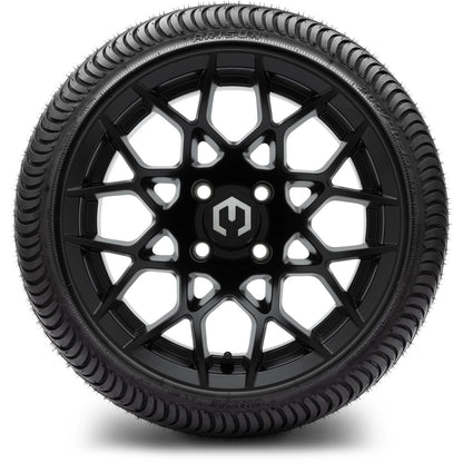 MODZ® 14" Blitz Matte Black Wheels & Street Tires Combo (MODZ Street Fox Radial 205/40-14)