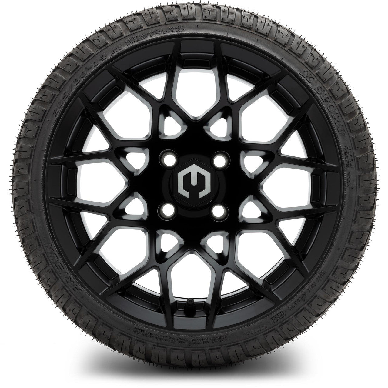 MODZ® 14" Blitz Matte Black Wheels & Street Tires Combo (MODZ Street Fox Radial 23x10-14)