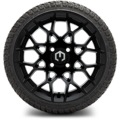 MODZ® 14" Blitz Matte Black Wheels & Street Tires Combo (MODZ Street Fox Radial 23x10-14)