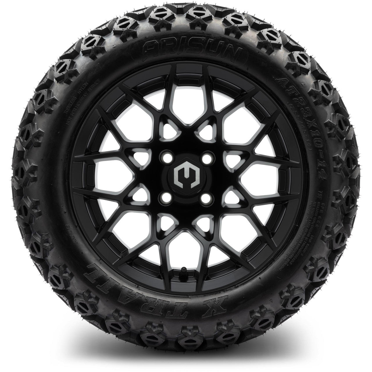 MODZ® 14" Blitz Matte Black Wheels & Off-Road Tires Combo (Xcomp Gladiator 23-10-14 Radial)