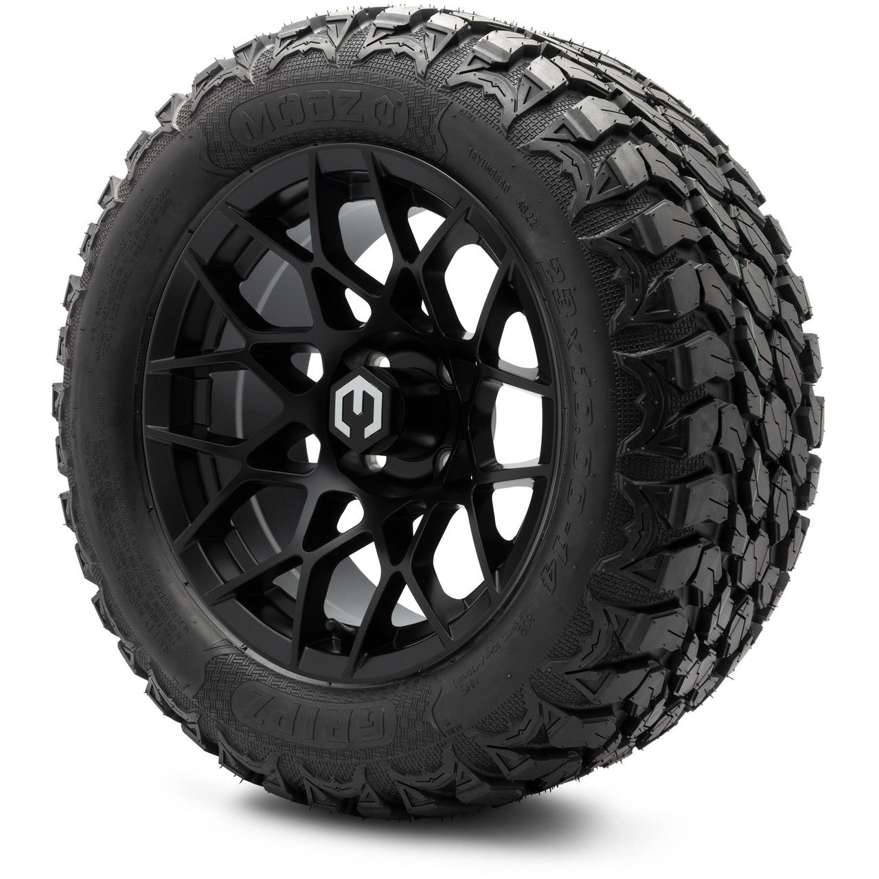 MODZ® 14" Blitz Matte Black Wheels & Off-Road Tires Combo (Arisun X-Trail All-Terrain 23x10-14)
