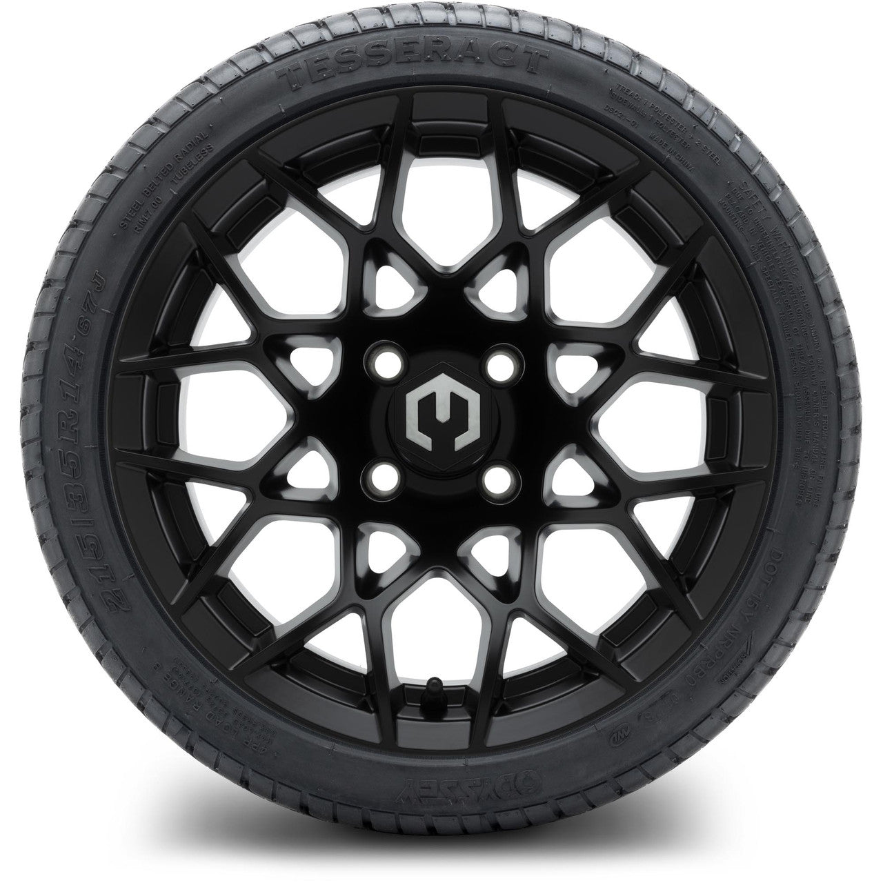 MODZ® 14" Blitz Matte Black Wheels & Street Tires Combo (MODZ Street Fox Radial 205/40-14)