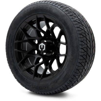 MODZ® 14" Blitz Matte Black Wheels & Street Tires Combo (Odyssey Tesseract Steel Belted Radial 215/50-14)
