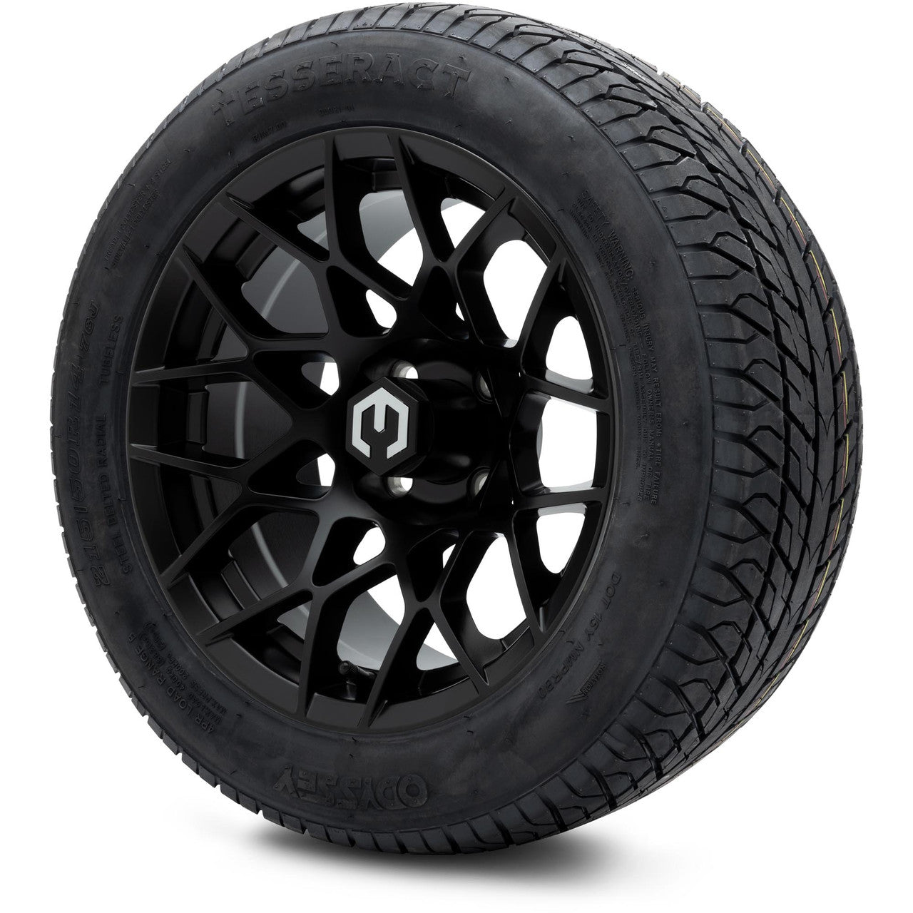 MODZ® 14" Blitz Matte Black Wheels & Street Tires Combo (MODZ Street Fox Radial 205/40-14)