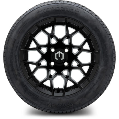 MODZ® 14" Blitz Matte Black Wheels & Street Tires Combo (Odyssey Tesseract Steel Belted Radial 215/35-14)