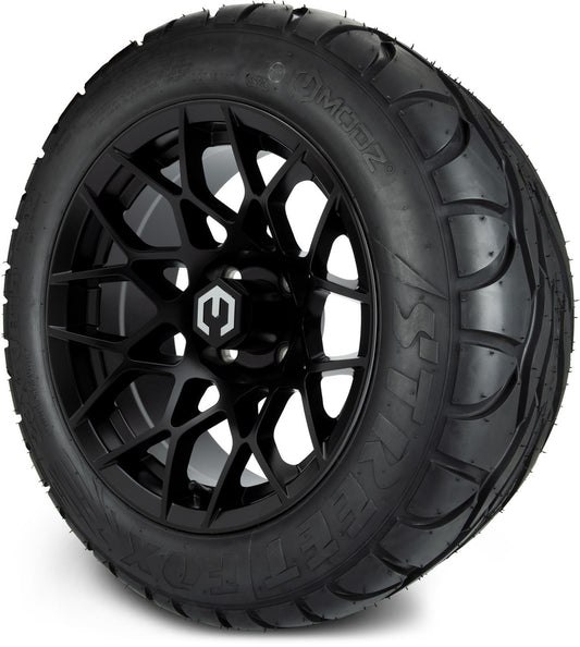 MODZ® 14" Blitz Matte Black Wheels & Street Tires Combo (MODZ Street Fox Radial 23x10-14)