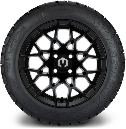 MODZ® 14" Blitz Matte Black Wheels & Street Tires Combo (MODZ Street Fox Radial 23x10-14)