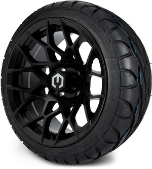 MODZ® 14" Blitz Matte Black Wheels & Street Tires Combo (MODZ Street Fox Radial 205/40-14)
