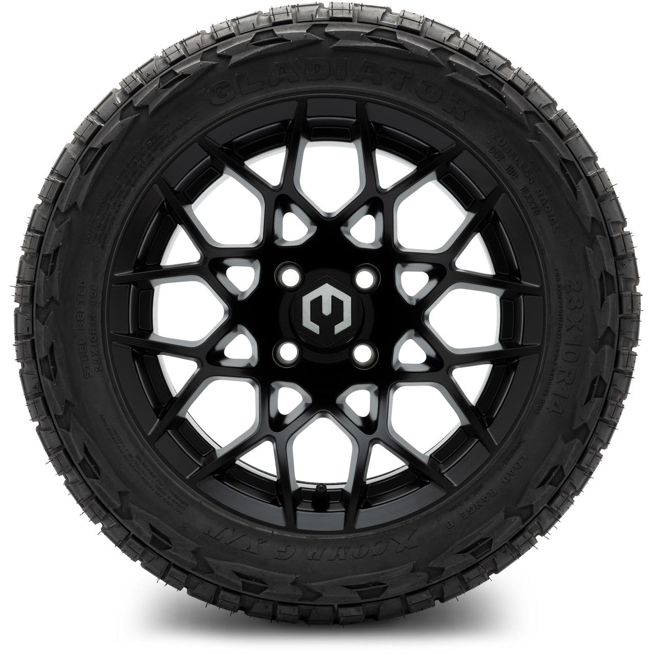 MODZ® 14" Blitz Matte Black Wheels & Off-Road Tires Combo (Xcomp Gladiator 23-10-14 Radial)
