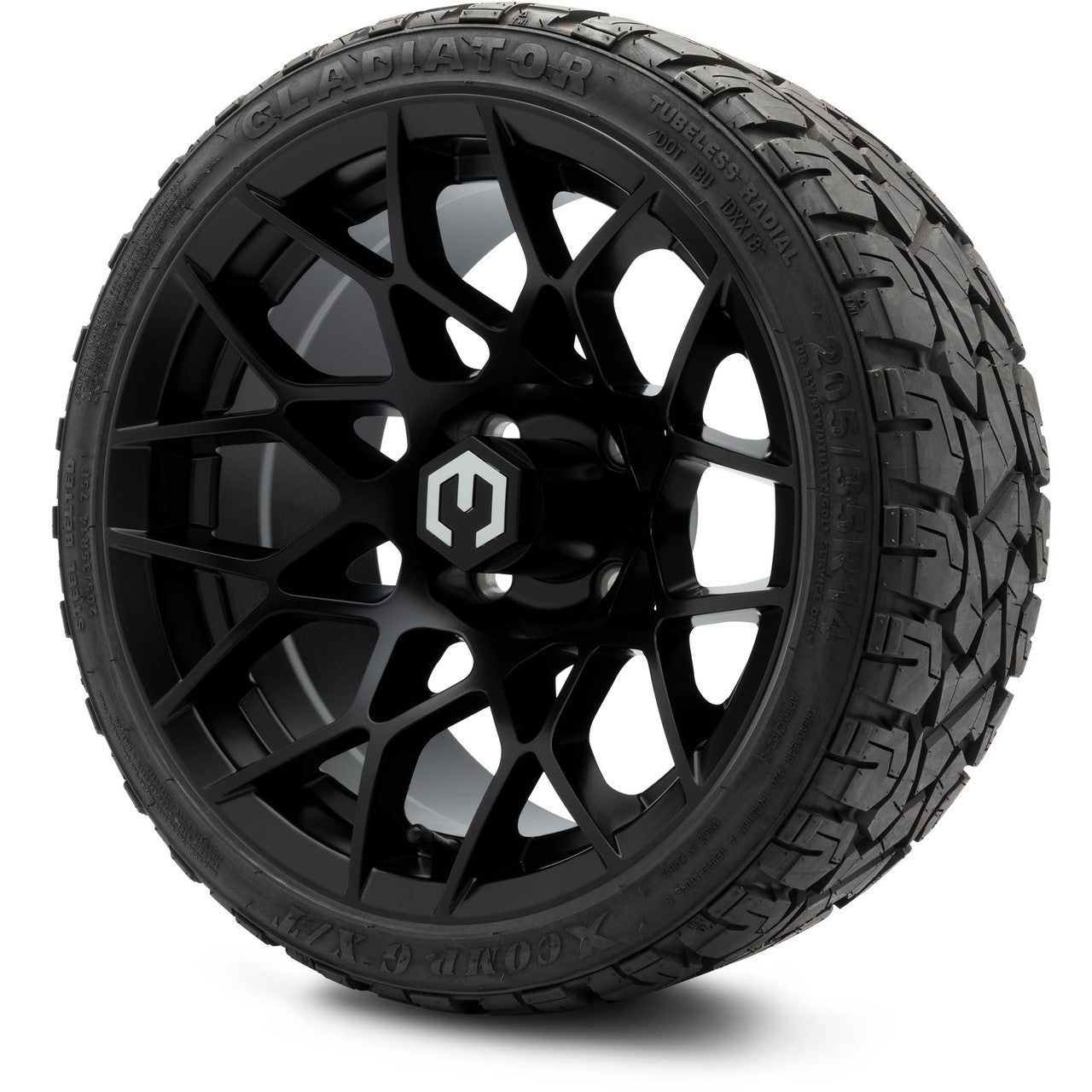 MODZ® 14" Blitz Matte Black Wheels & Off-Road Tires Combo (Xcomp Gladiator 23-10-14 Radial)