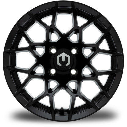 MODZ® 14" Blitz Matte Black Wheels & Street Tires Combo (MODZ Guardian 205/30-14)