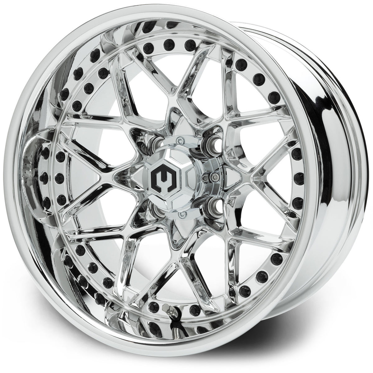 MODZ® 14" Formula Chrome Wheels & Street Tires Combo (MODZ Street Fox Radial 205/40-14)