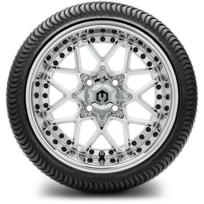 MODZ® 14" Formula Chrome Wheels & Street Tires Combo (MODZ Street Fox Radial 23x10-14)
