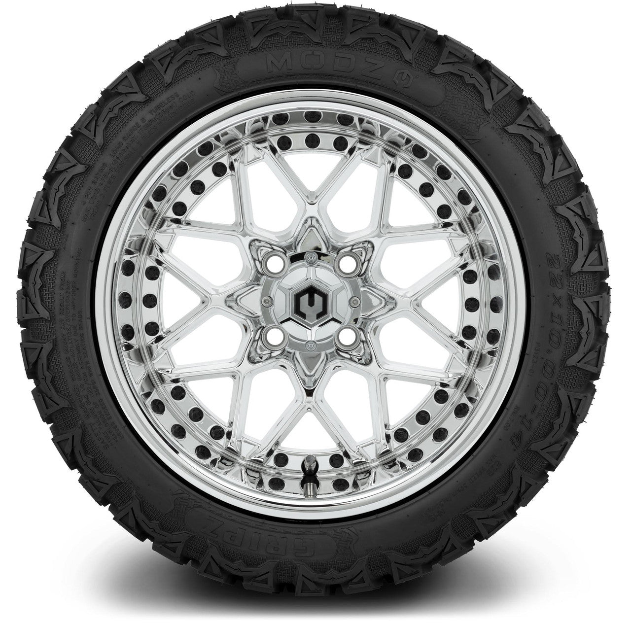 MODZ® 14" Formula Chrome Wheels & Off-Road Tires Combo (Xcomp Gladiator 23-10-14 Radial)