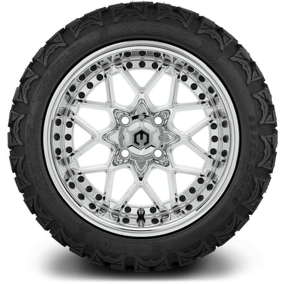 MODZ® 14" Formula Chrome Wheels & Off-Road Tires Combo (Xcomp Gladiator 23-10-14 Radial)