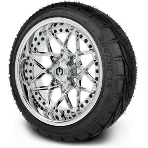 MODZ® 14" Formula Chrome Wheels & Street Tires Combo (MODZ Guardian 205/30-14)